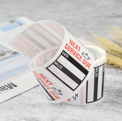 300 Oil Change Service Reminder Stickers Clear Window Lite Sticker