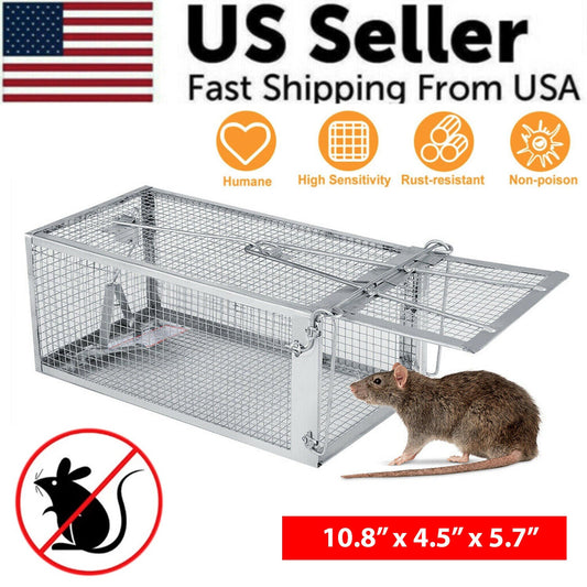 USA Mouse Trap Rat Trap Rodent Trap Live Catch Cage, Easy to Set Up
