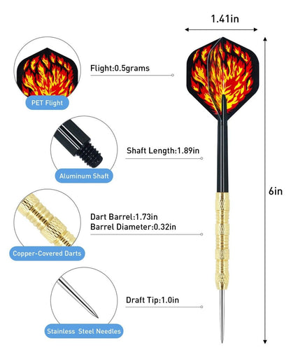 5 Sets (15Pcs) Steel Tip Professional Darts Set Darts Slim Barrel Dart
