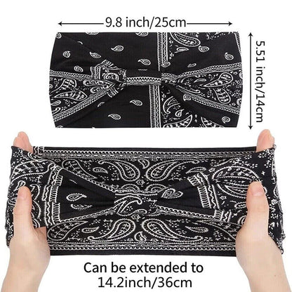 3PCS Boho Headbands Leopard Hair Bands Knotted Turban Wraps Stripe
