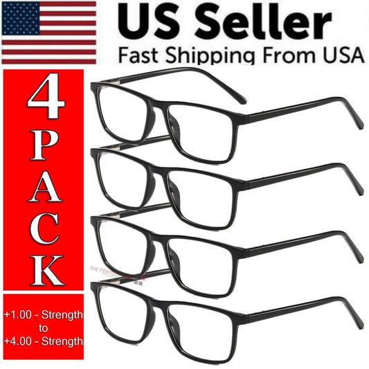 Reading Glasses Mens Womens Unisex Readers Eyeglasses 4 Pack Glasses