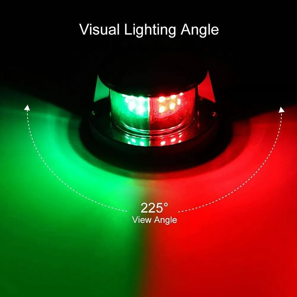 Waterproof Boat Navigation Light LED Bow Marine Front Pontoon Lamp Red