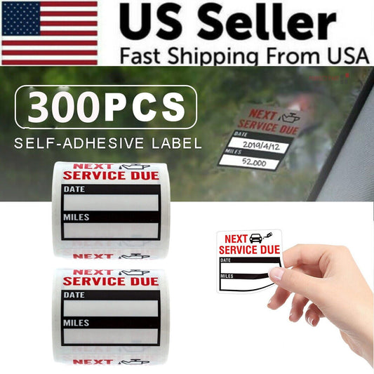 300 Oil Change Service Reminder Stickers Clear Window Lite Sticker