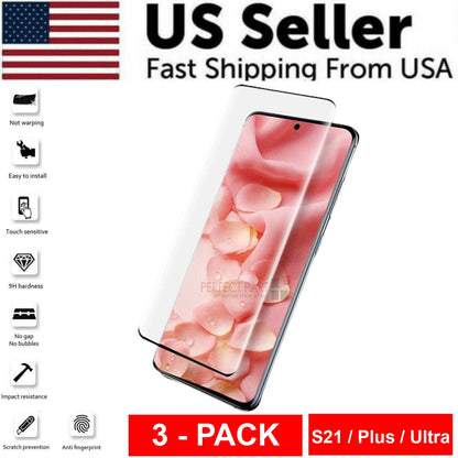 3 PACK - For Samsung Galaxy S21 PLUS ULTRA Tempered Glass Screen