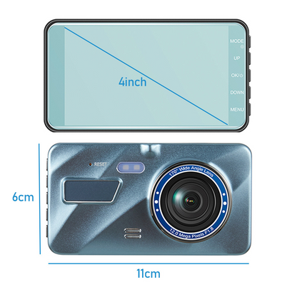 Touch Screen Dash Cam 4" 1080P Dual Lens Car DVR Recorder Front And