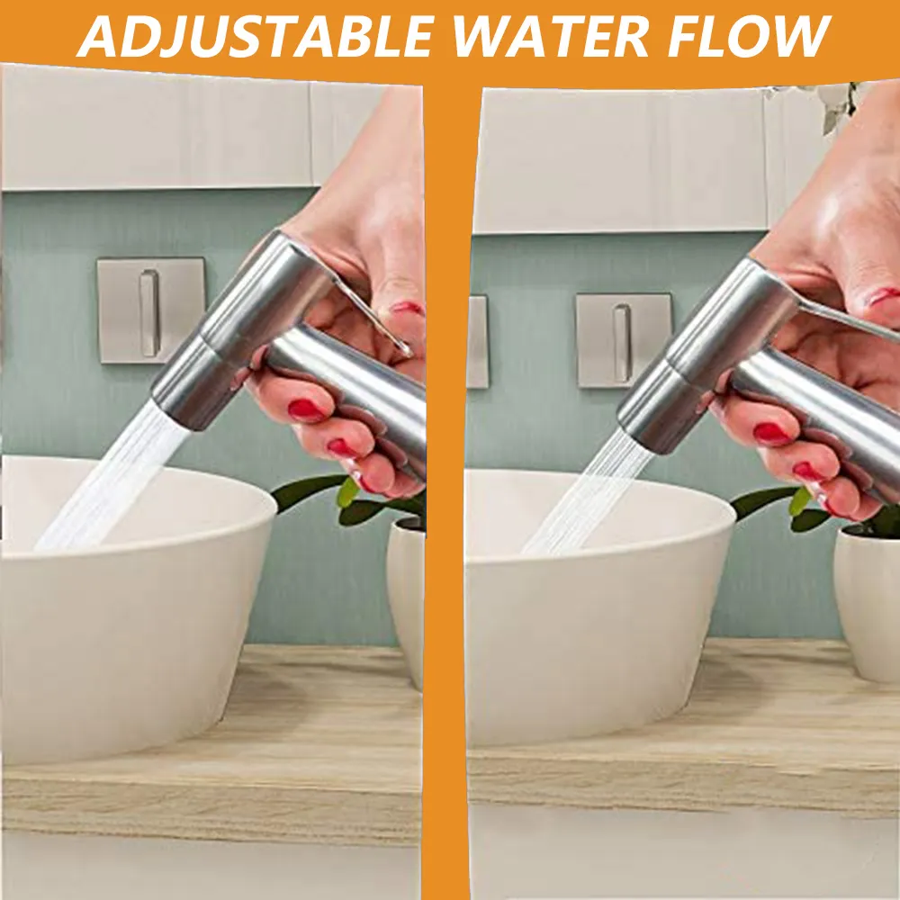 Toilet Shattaf Adapter Hose Bidet Spray Stainless Steel Handheld