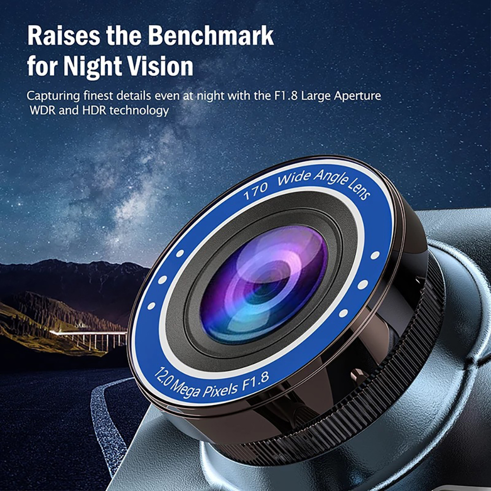 Touch Screen Dash Cam 4" 1080P Dual Lens Car DVR Recorder Front And