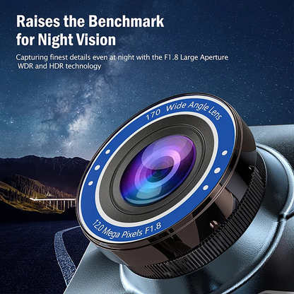 Touch Screen Dash Cam 4" 1080P Dual Lens Car DVR Recorder Front And