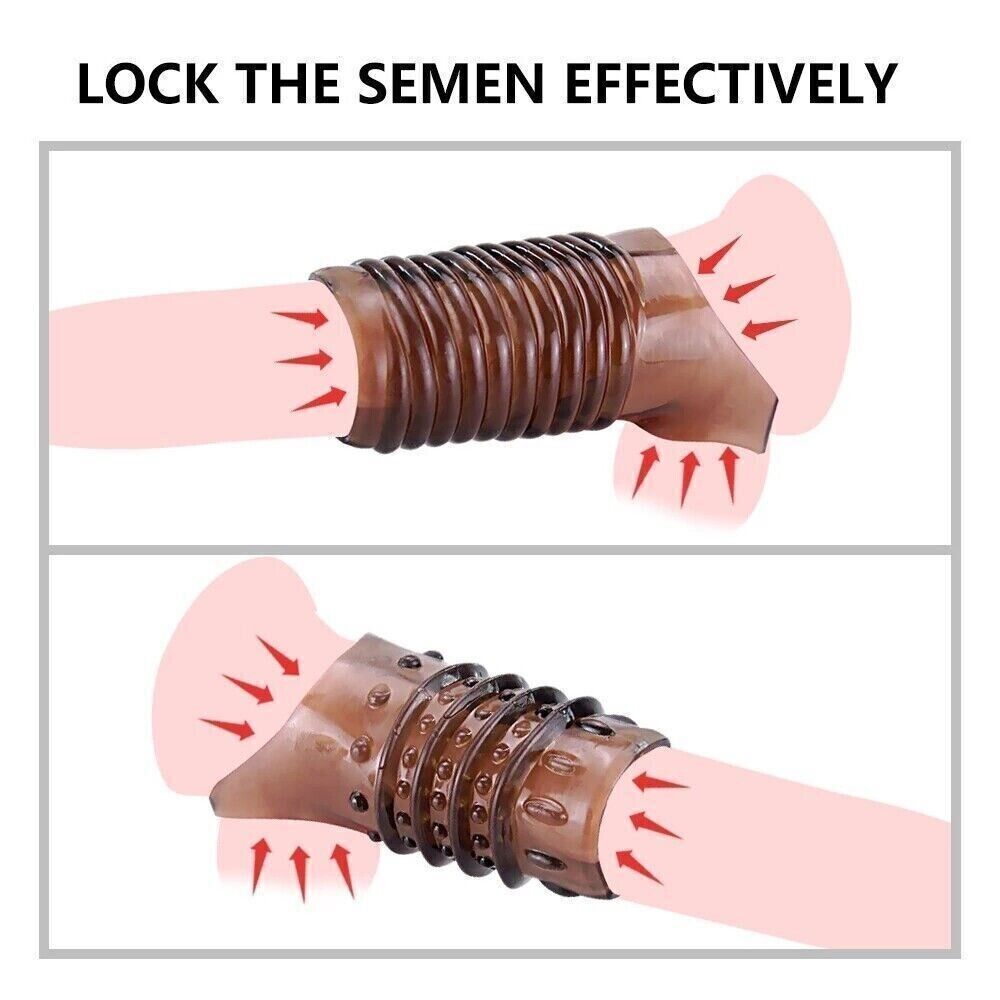 2PCS Reusable Cock Ring Glans Penis Enlarger Delayed Ejaculation