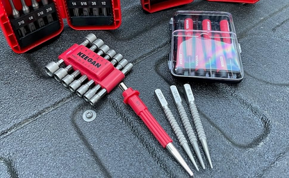 4 Piece Nail Setter & Center Punch Set 4" Wood Metal Super Impact