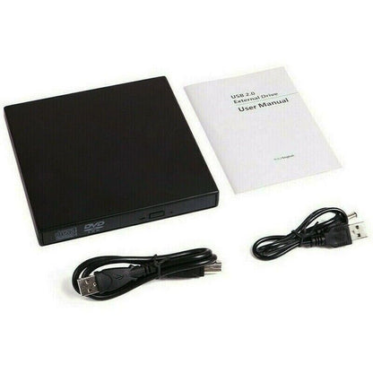 Slim External CD DVD RW Drive USB 3.0 Writer Burner Player Black For