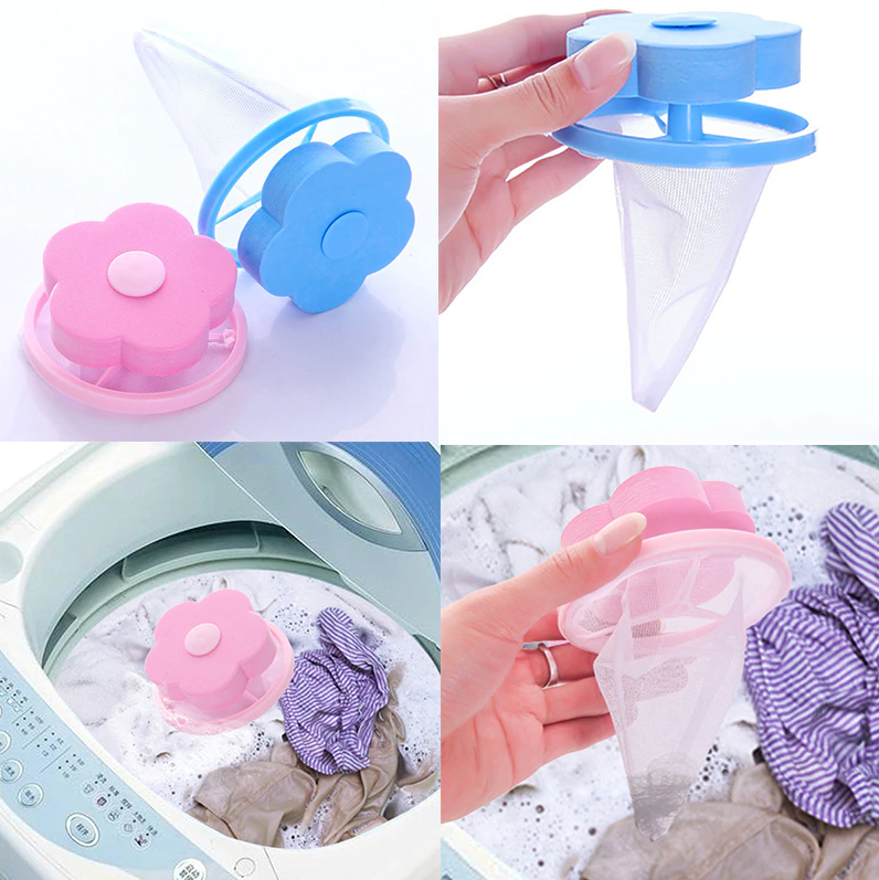 2 Pcs Floating Pet Fur Catcher Laundry Lint Pet Hair Remover For