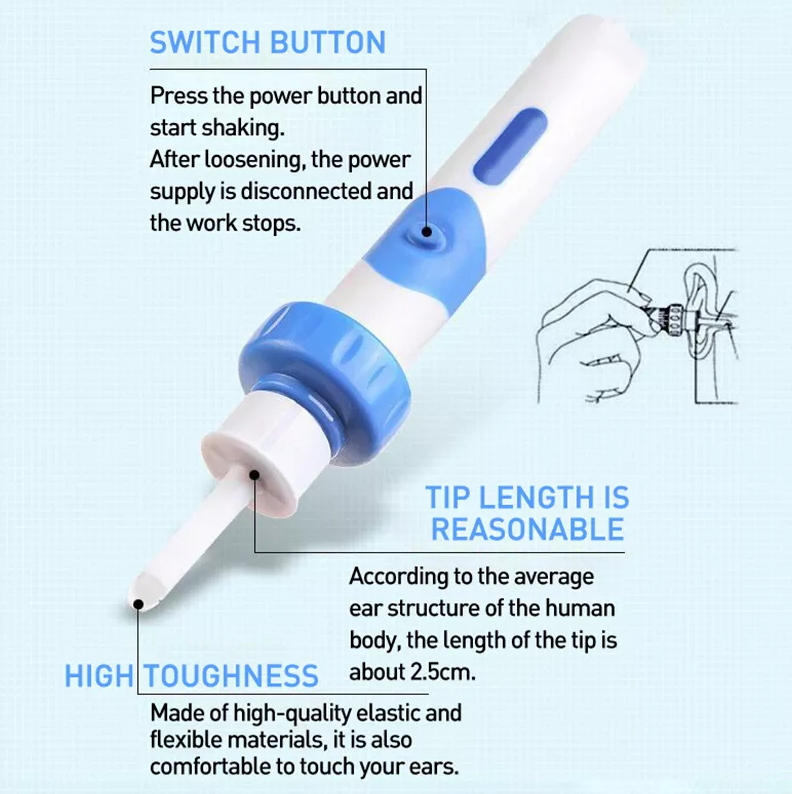Safety Electric Cordless Vacuum Ear Cleaner Wax Remover Painless