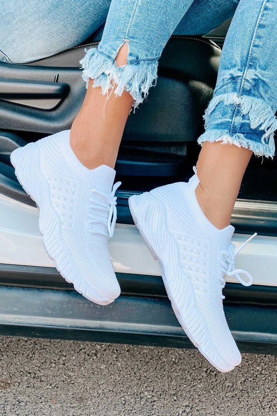 Womens Running Trainers Ladies Sneakers Slip On Walking Gym Comfy