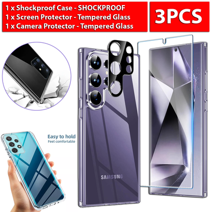 For Samsung Galaxy S24 Ultra Plus Shockproof Case & Screen Protector &