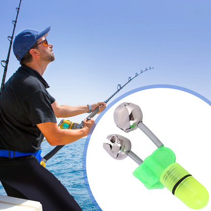 10/40 PC LED Night Fishing Bite Bait Alarm 2 Bells Light Rod Tip Clip