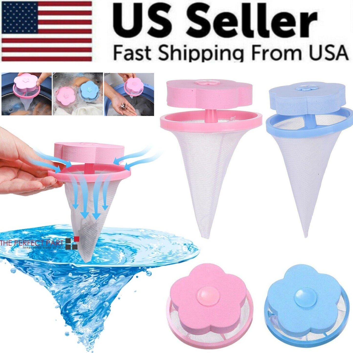 2 Pcs Floating Pet Fur Catcher Laundry Lint Pet Hair Remover For