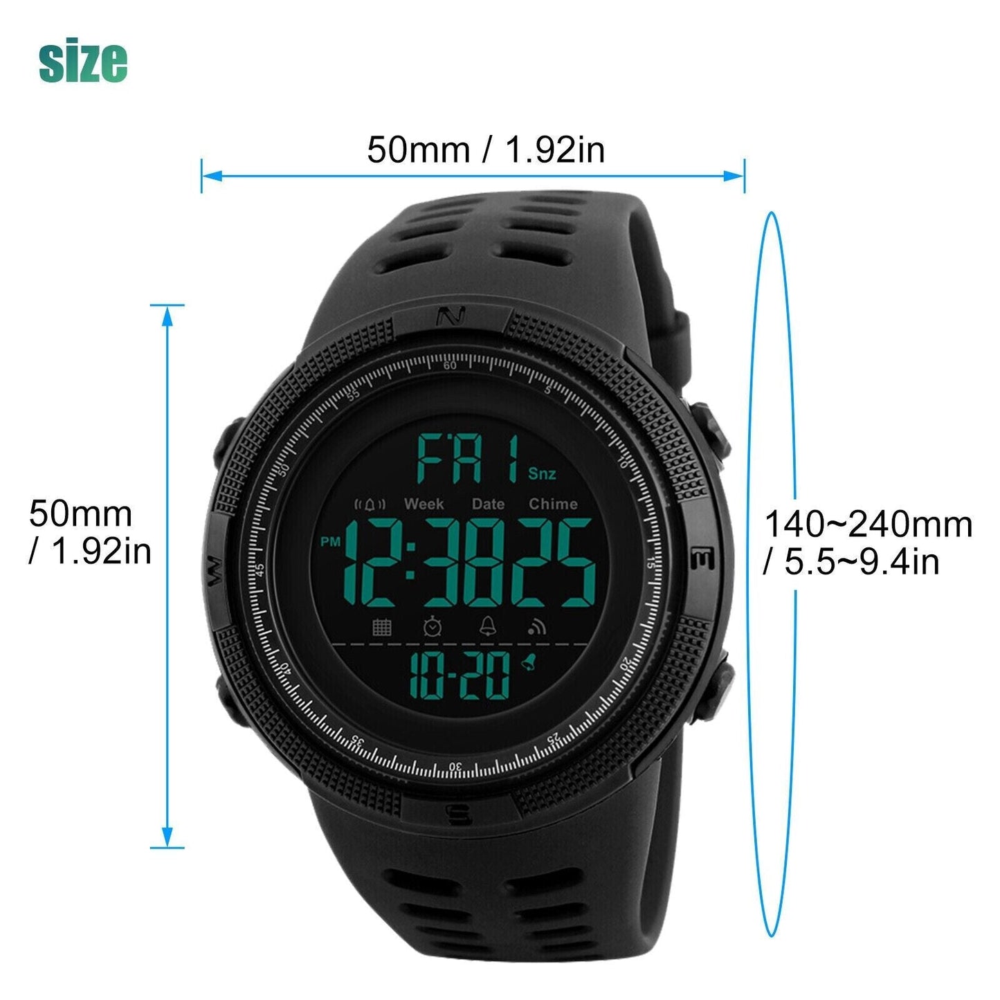 SKMEI Men's Digital Army Military Sport Quartz Analog Chrono
