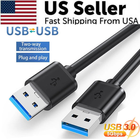 USB 3.0 A Male to A Male Cable Data Transfer Super Speed Power Charger