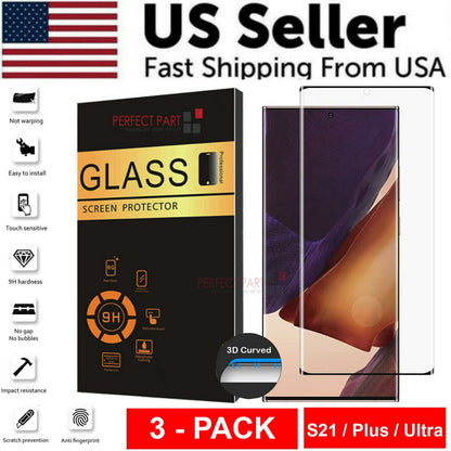 3 PACK - For Samsung Galaxy S21 PLUS ULTRA Tempered Glass Screen