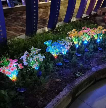 Solar Garden Lights LED Flower Stake Lamp Outdoor Yard Waterproof