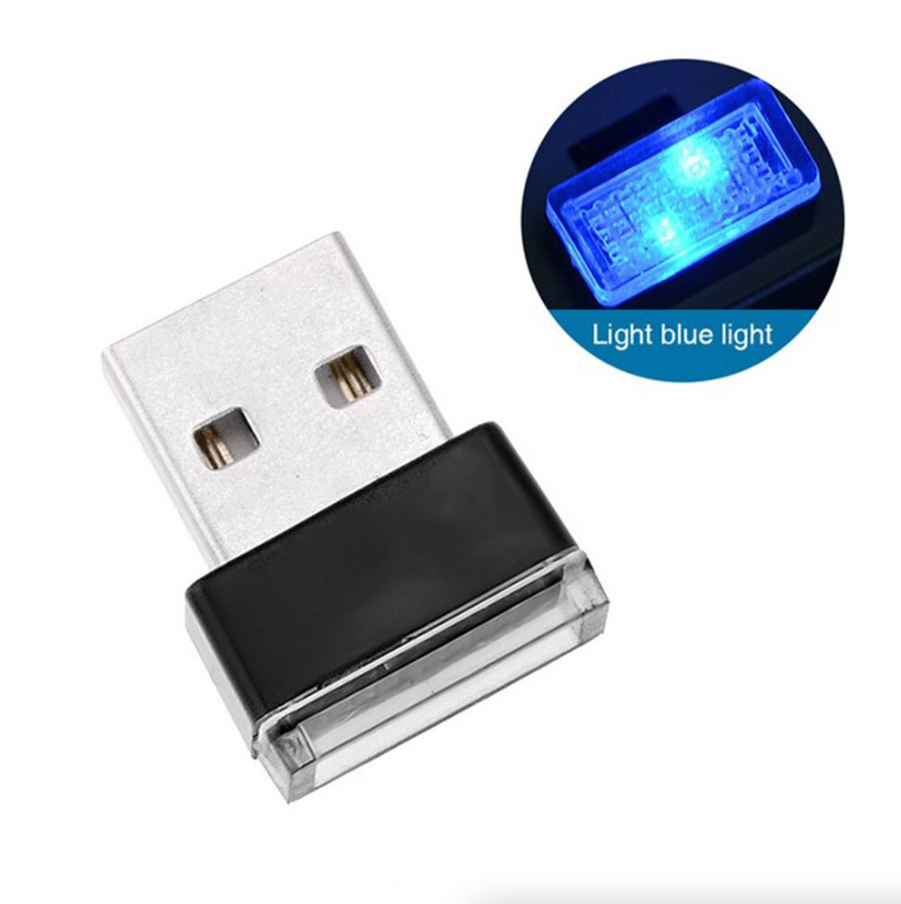 3x Mini Blue LED USB Car Interior Light Neon Atmosphere Ambient Lamp