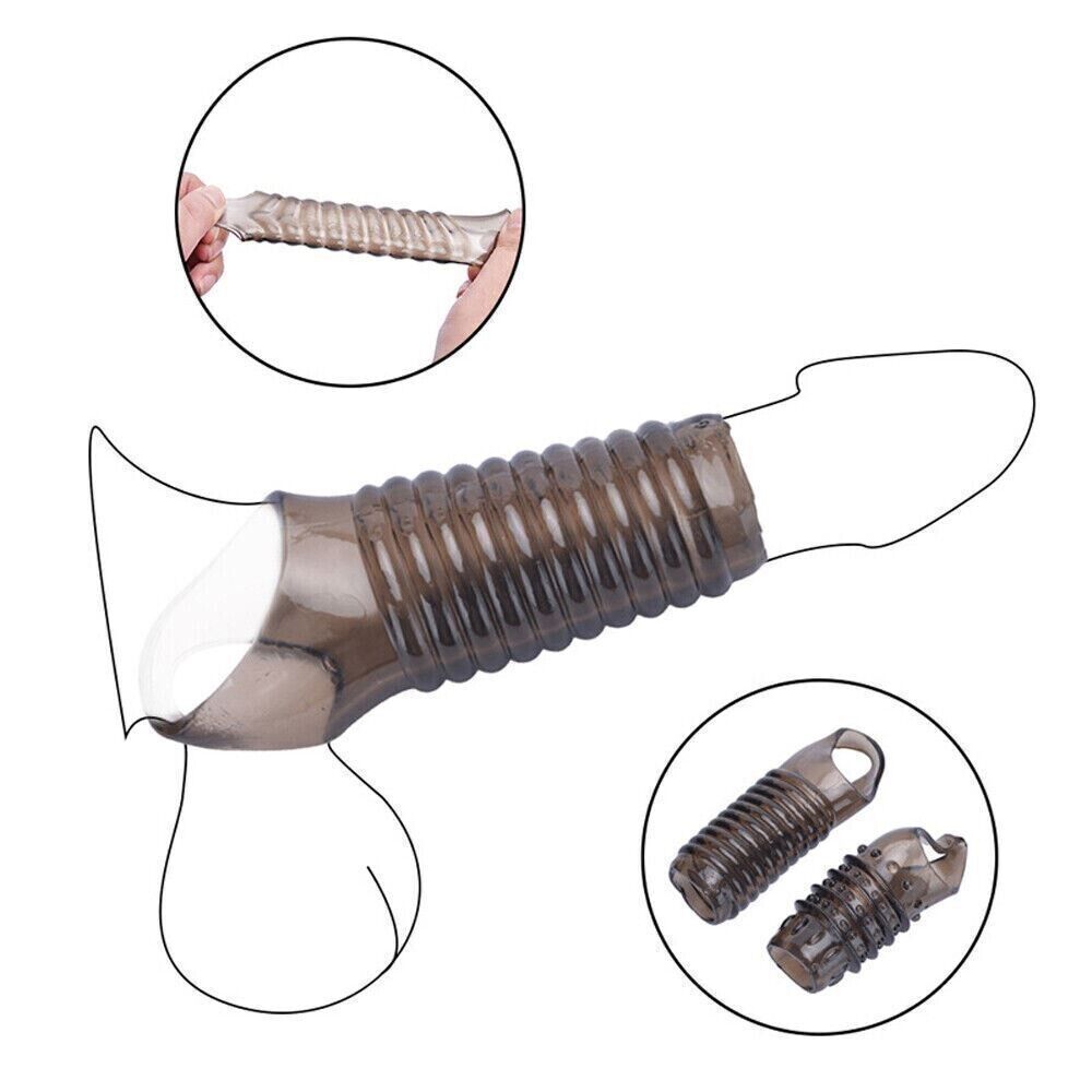 2PCS Reusable Cock Ring Glans Penis Enlarger Delayed Ejaculation