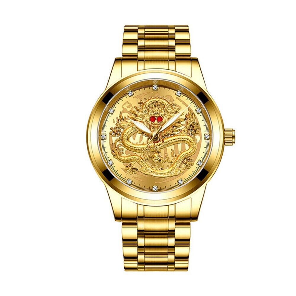 Business Gift Waterproof Gold Men's Diamond Quartz Watch Classic