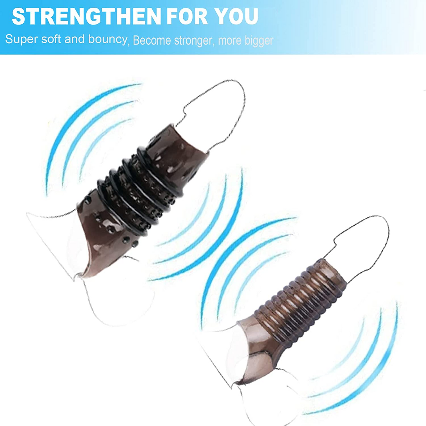 2PCS Reusable Cock Ring Glans Penis Enlarger Delayed Ejaculation