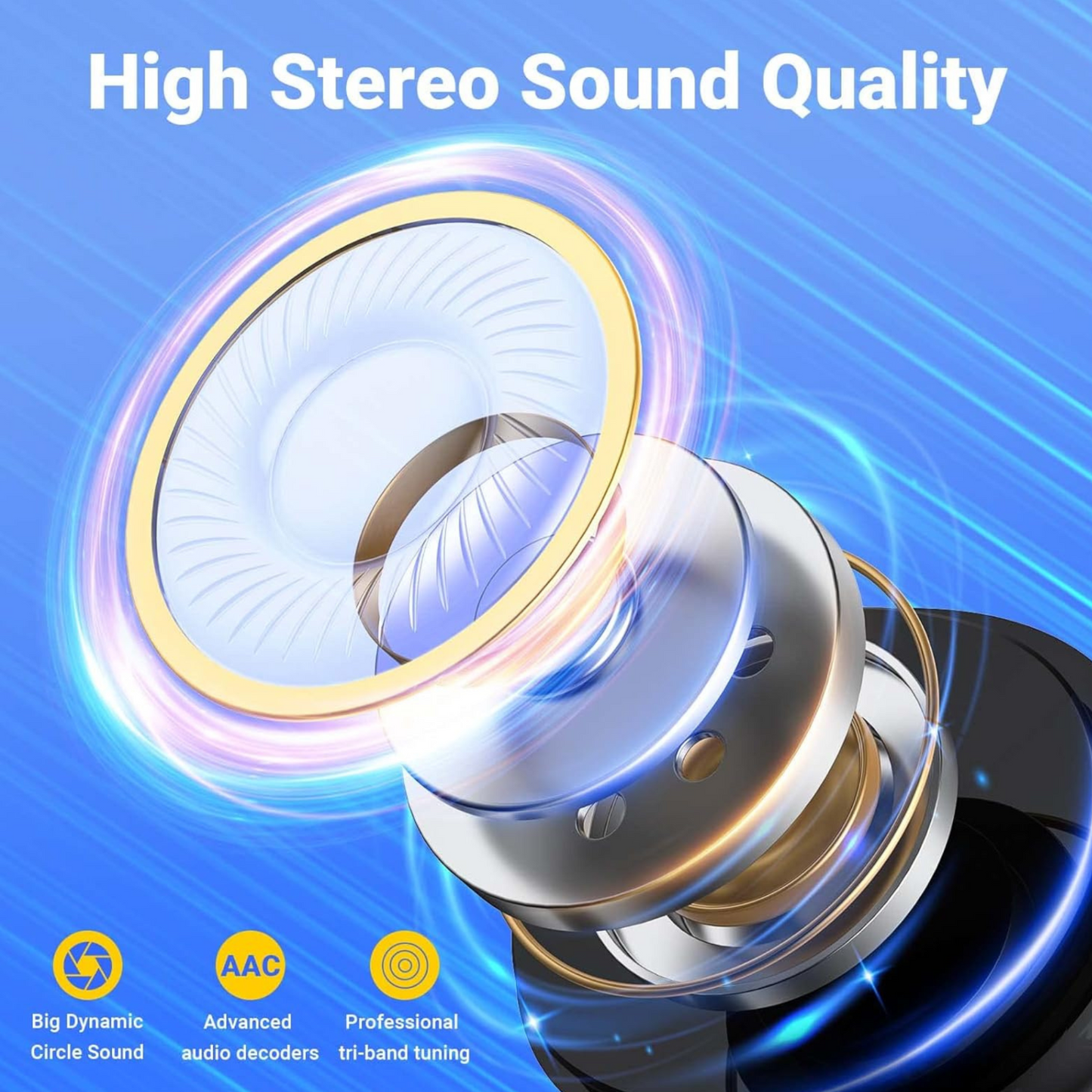 Bluetooth Earbuds Headset 5.3 Wireless Noise Cancelling TWS Trucker