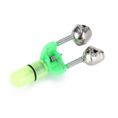 10/40 PC LED Night Fishing Bite Bait Alarm 2 Bells Light Rod Tip Clip