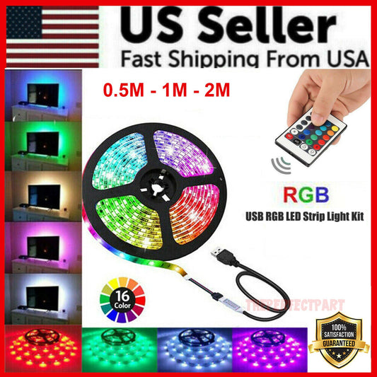 5V USB LED Strip Lights TV Back Light 5050 RGB Colour Changing with