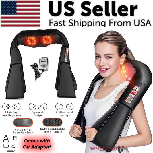 Shiatsu Back Neck and Shoulder Massager with Heat Deep Tissue 3D