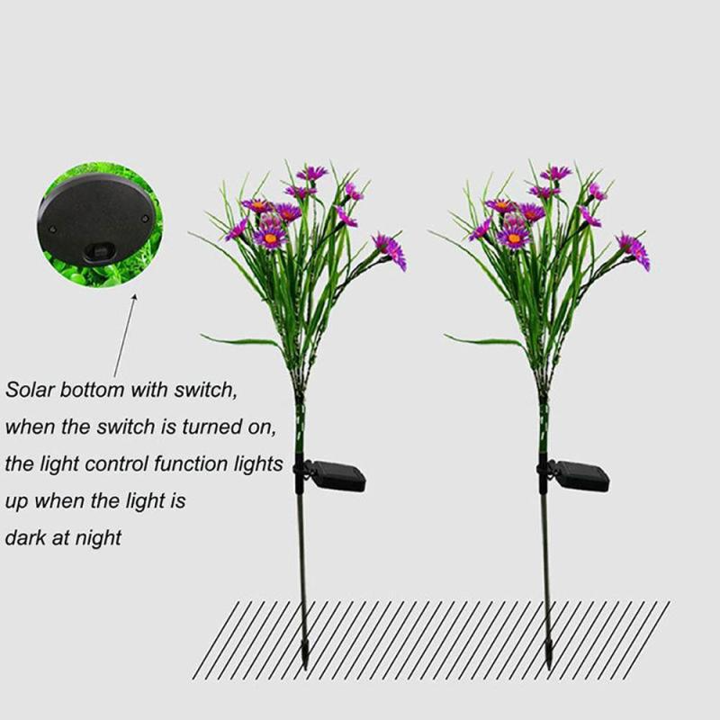 Solar Garden Lights LED Flower Stake Lamp Outdoor Yard Waterproof