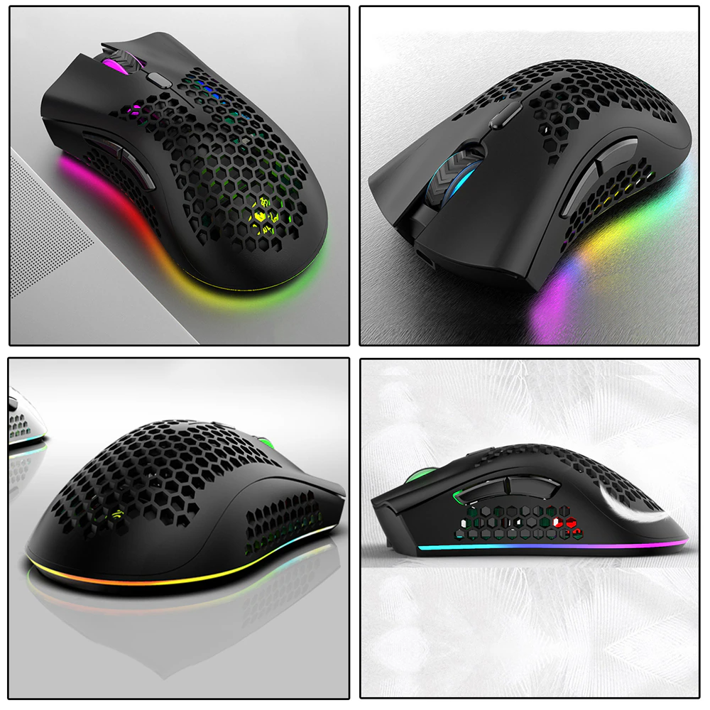 Wireless Mouse Gaming Rechargeable Optical Mouse Cordless 7 Color LED