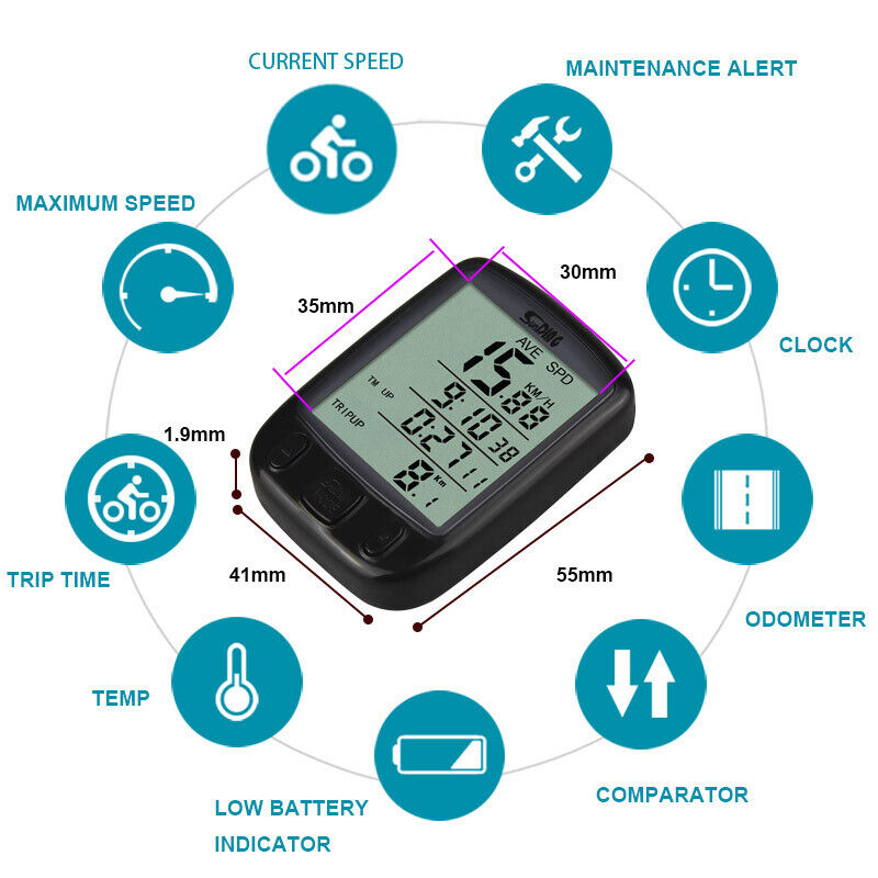 Bike Bicycle Speedometer Cycle Digital Odometer Computer Waterproof