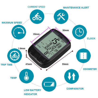 Bike Bicycle Speedometer Cycle Digital Odometer Computer Waterproof
