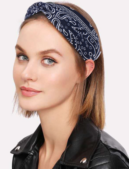 3PCS Boho Headbands Leopard Hair Bands Knotted Turban Wraps Stripe