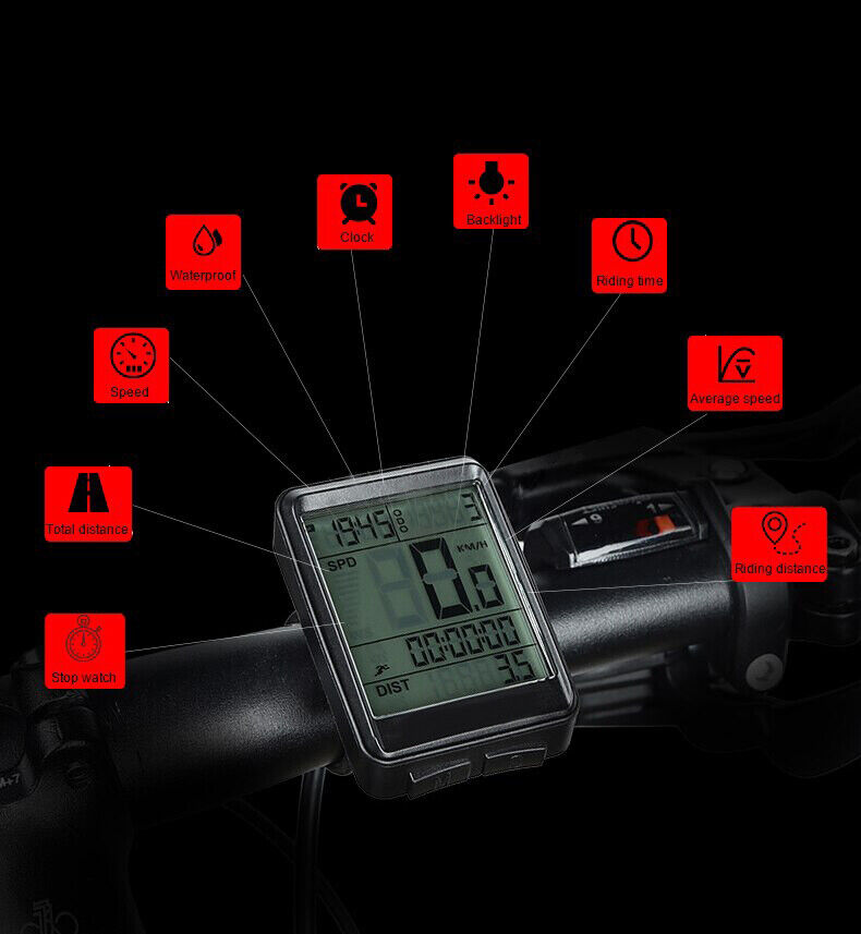 Bike Bicycle Speedometer Cycle Digital Odometer Computer Waterproof