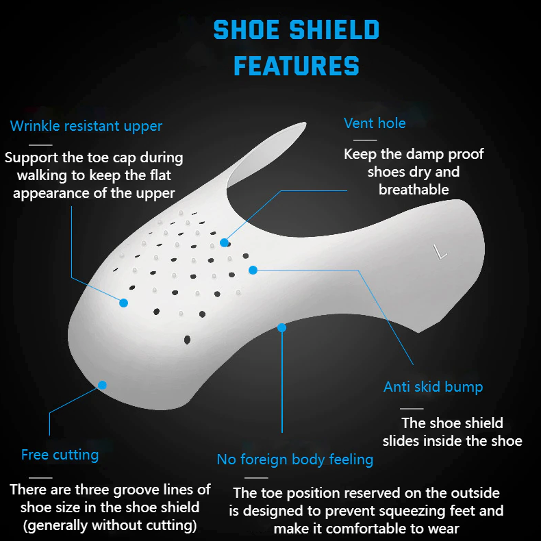 5 Pairs Shoe Protector Anti Crease Force Fields Cover Toe Cap Creasing