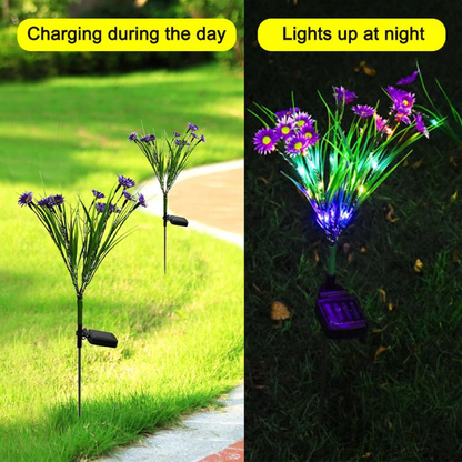 Solar Garden Lights LED Flower Stake Lamp Outdoor Yard Waterproof