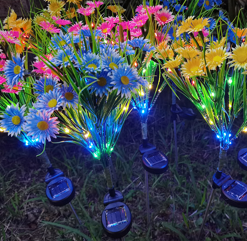 Solar Garden Lights LED Flower Stake Lamp Outdoor Yard Waterproof