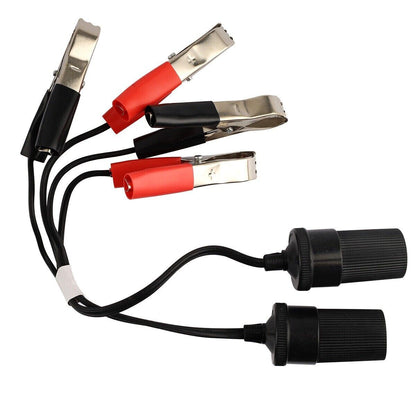 2PCS Car Battery Alligator Clamp Clip Cigarette Lighter Power Adapter