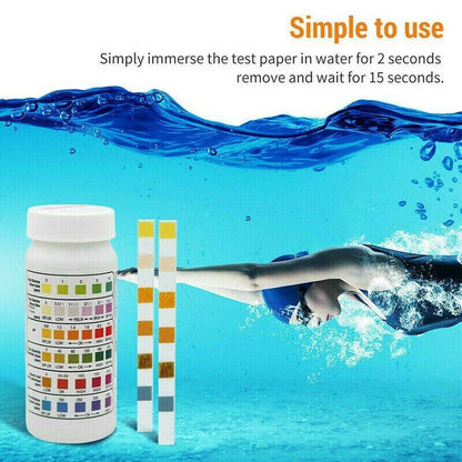 6 IN 1 Chlorine Dip Test Strips Hot Tub SPA Swimming Pool PH Tester