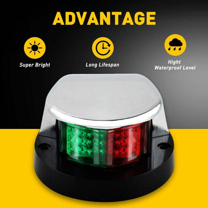 Waterproof Boat Navigation Light LED Bow Marine Front Pontoon Lamp Red