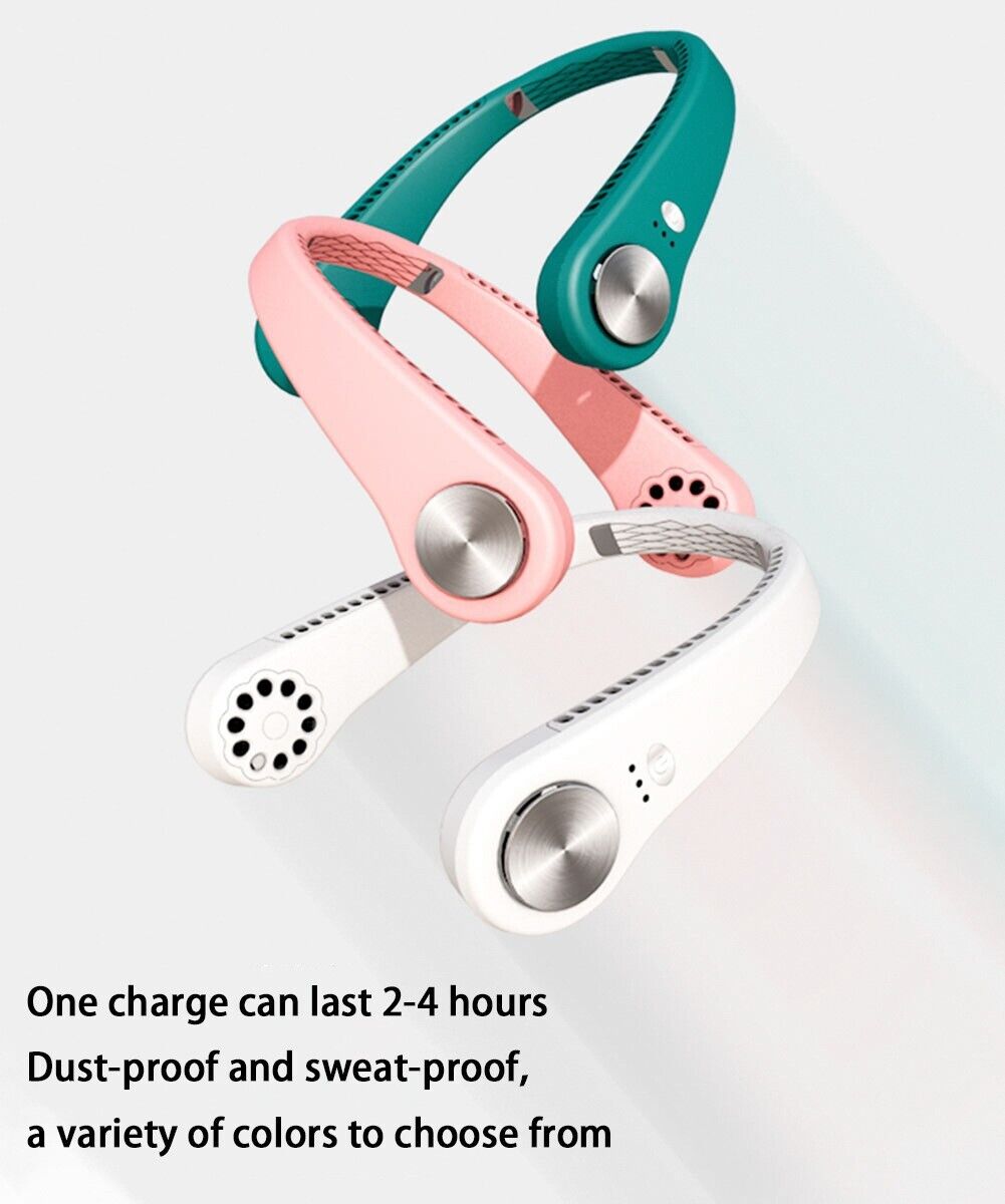 USB Portable Hanging Neck Fan Cooling Air Cooler Little Electric Air