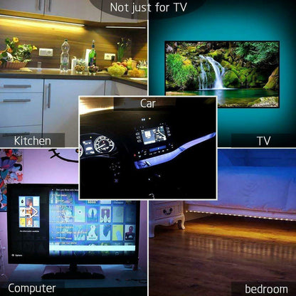 5V USB LED Strip Lights TV Back Light 5050 RGB Colour Changing with