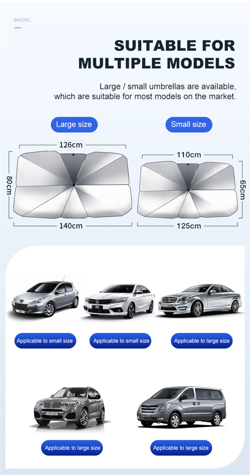 51" Car Windshield Sun Shade Foldable Umbrella Front Window Cover
