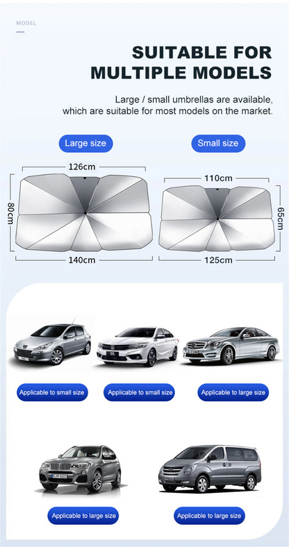51" Car Windshield Sun Shade Foldable Umbrella Front Window Cover