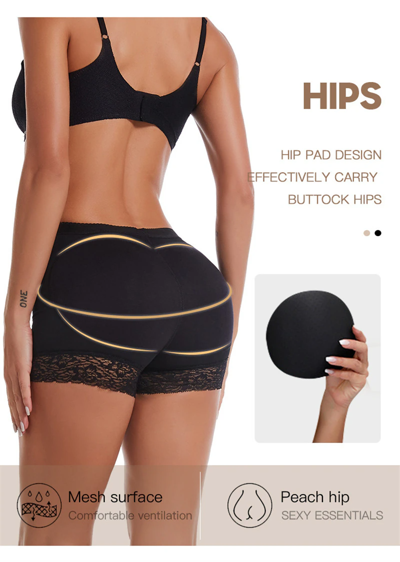 Booty Shaper Padded Underwear Panty Women's FAKE ASS Butt Lifter & Hip